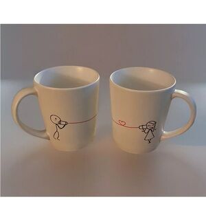 Set of 2 Human Touch TREAT IT WITH LOVE Mug Valentine Long Distance Romance Mugs